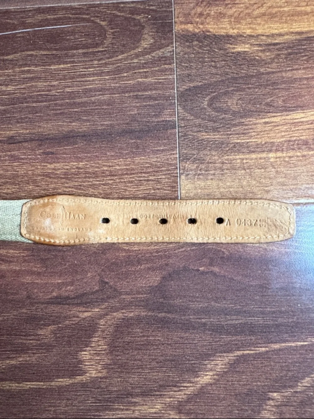 COLE HAAN Men's Cotton/Leather Belt Size 36